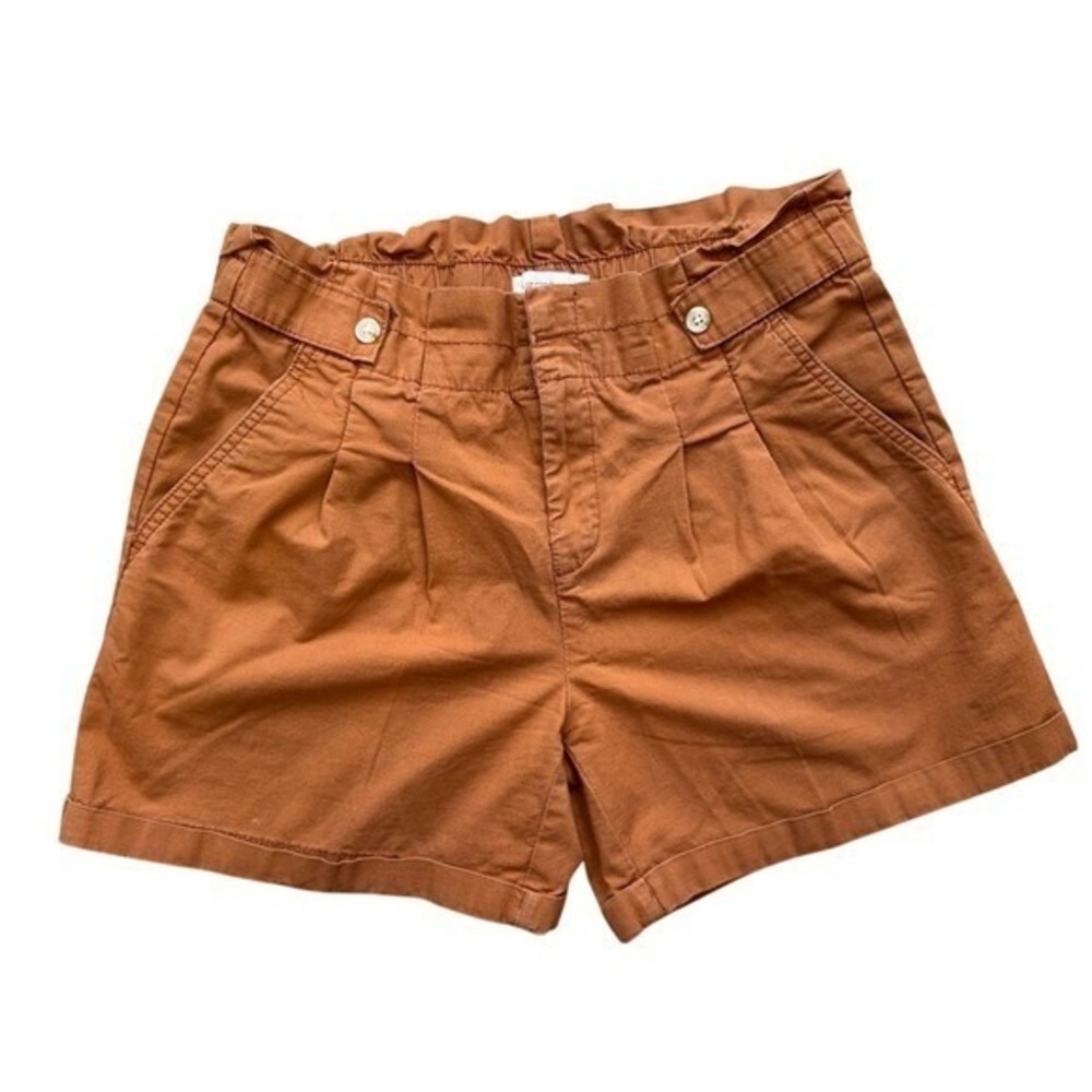 Liz Claiborne Linen Blend Paperbag Waist Shorts Terracotta Rust Womens Size 8